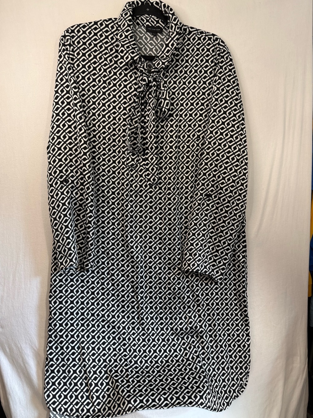 The Limited Black & White Geometric Midi Dress Size XL